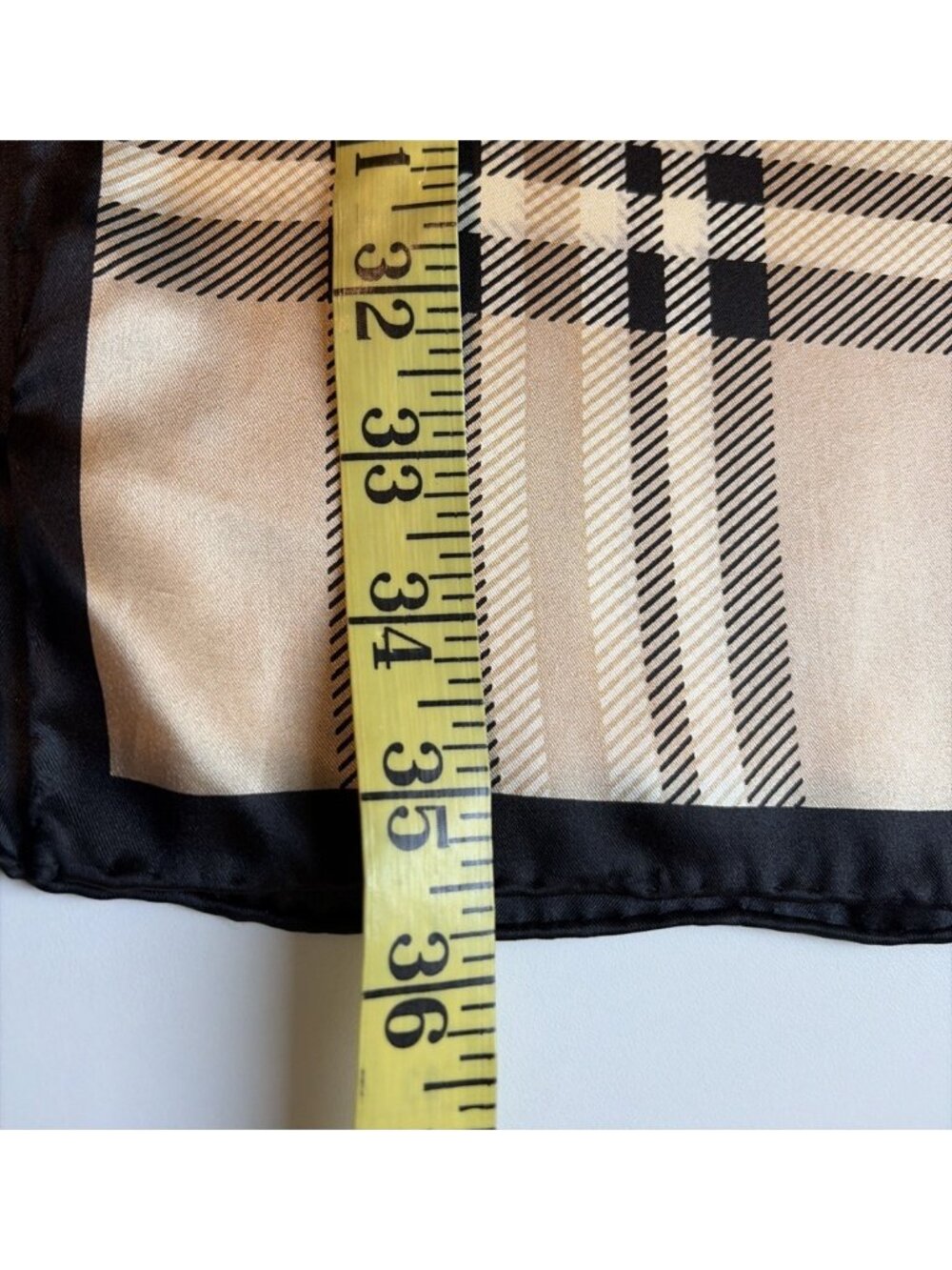 V. Fraas 100% Silk Plaid Silk Scarf 71 X 13" Beige Red Black Old Money Luxury - Picture 8 of 8